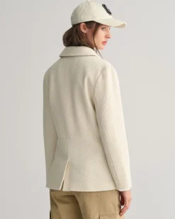 Gant Woman Slim Texture Blazer Jacket Linen