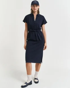 Gant Woman SS Pique Polo Dress Evening Blue