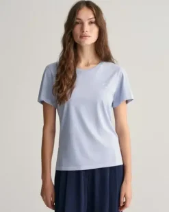 Gant Woman Sunfaded T-shirt Dove Blue