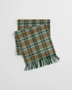 Gant Wool Check Scarf Grass Green