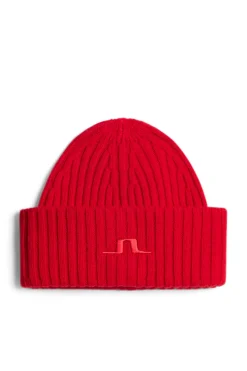 J.Lindeberg Jive Wool Beanie Barbados Cherry