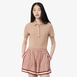 Lacoste L.12.D Slim Fit Stretch Mini Piqué Polo Shirt Pinkish Beige