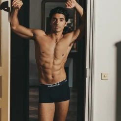 Lacoste 3-Pack Stretch Cotton Trunks Black