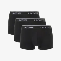 Lacoste 3-Pack Stretch Cotton Trunks Black