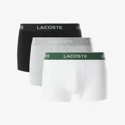 Lacoste 3-Pack Stretch Cotton Trunks Black/White/Grey