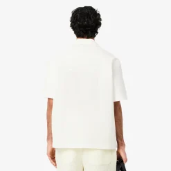 Lacoste Relaxed Fit Waffle Texture Shirt White