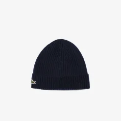 Lacoste Unisex Rib Knit Beanie Midnight Blue
