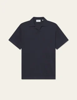 Les Deux Emmanuel Knit Polo Dark Navy