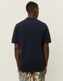 Les Deux Emmanuel Knit Polo Dark Navy