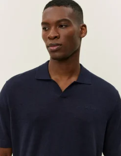 Les Deux Emmanuel Knit Polo Dark Navy