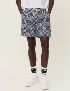 Les Deux Stan AOP Swim Shorts Light Ivory/Dark Navy