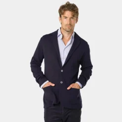 Less Worries Knitted Merino Blazer Navy