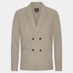 Less Worries Merino Cable Blazer Taupe