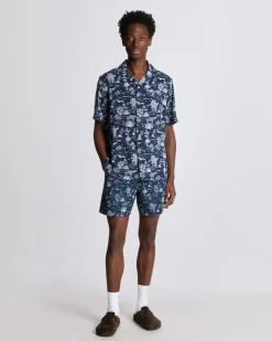 Lyle & Scott Botanical Garden Print Swim Shorts Dark Navy