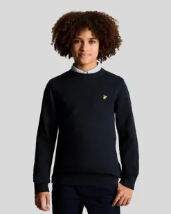 Lyle & Scott Boys Cotton Crew Neck Jumper Dark Navy
