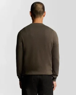 Lyle & Scott Cotton Merino Crew Neck Jumper Espresso