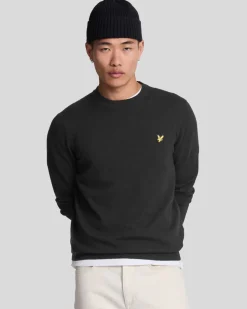 Lyle & Scott Cotton Merino Crew Neck Jumper Jet Black
