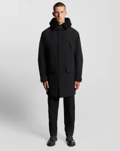 Lyle & Scott Heavyweight Faux Shearling Collar Parka Jet Black