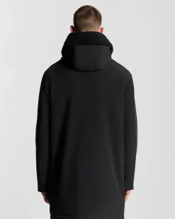 Lyle & Scott Heavyweight Faux Shearling Collar Parka Jet Black