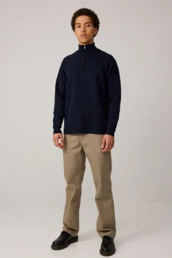 Makia Coal Half Zip Knit Navy