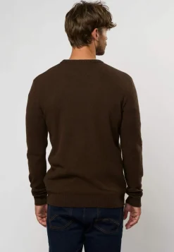 MCS Adrian Lambswool Knit Dark Brown Melange