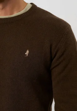 MCS Adrian Lambswool Knit Dark Brown Melange