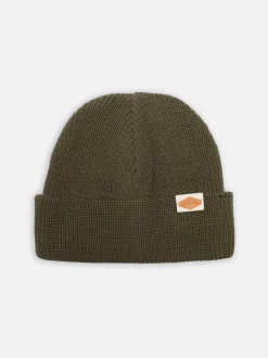 Nudie Jeans Cotton Beanie Ribbed Olive