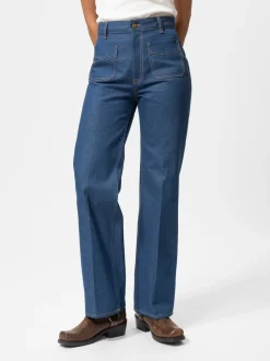 Nudie Jeans Holly Western Denim Pants Blue