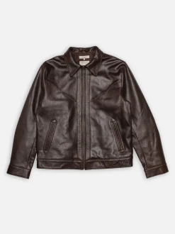 Nudie Jeans Joppe Western Leather Jacket Brown