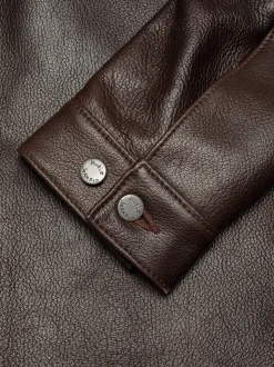 Nudie Jeans Joppe Western Leather Jacket Brown