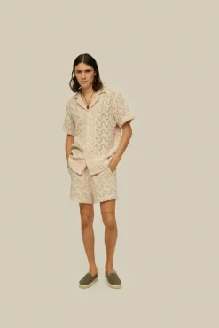 OAS Atlas Cuba Crochet Shirt Ecru