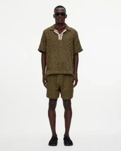 OAS Verve Palmer Crochet Shirt Pine