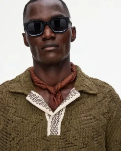 OAS Verve Palmer Crochet Shirt Pine