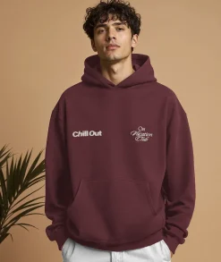 On Vacation Chill Out Hoodie Burgundy