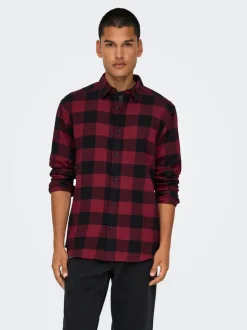 Only & Sons Gudmund Checked Shirt Purple