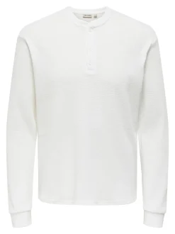 Onstobie Reg LS Henley Tee White