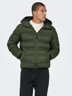 Onsunion Hood Puffer Jacket Green