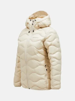 Peak Performance Helium Down Hood Jacket Women Sand Fog