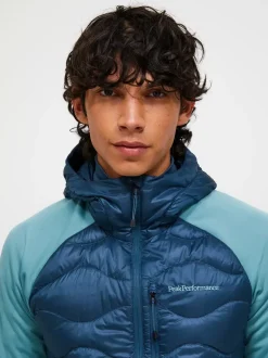 Peak Performance Helium Hybrid Down Hood Jacket Men Mountain lake/Deluded Vision