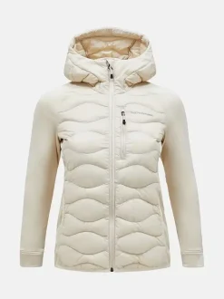 Peak Performance Helium Hybrid Down Hood Jacket Women Sandfog