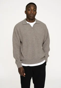 Resteröds Kane Wool Polo Knit Sand