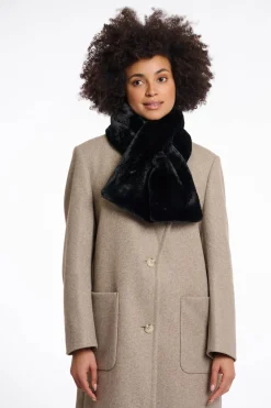 Rino & Pelle Stip Scarf Black