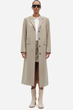 Samsøe Samsøe Safallon Coat Greige Stripe