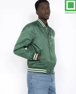 Schott Princeton Nylon Varsity Jacket Green
