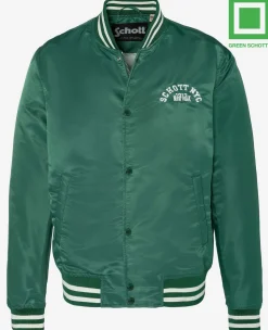 Schott Princeton Nylon Varsity Jacket Green