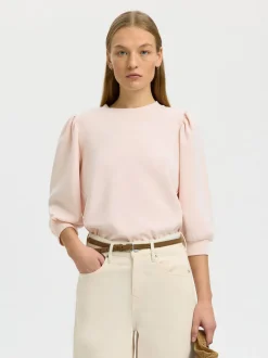 Selectec Femme Slwtenny 3/4 Sweat Top Pale Dogwood