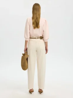 Selectec Femme Slwtenny 3/4 Sweat Top Pale Dogwood