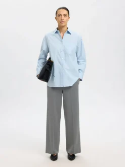 Selected Femme Emma Tara Wide Pant Medium Grey Melange