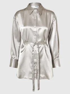 Selected Femme Selene Satin Shirt Dove