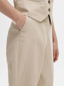 Selected Femme Sine-Eliana Linen Straight Pant Humus